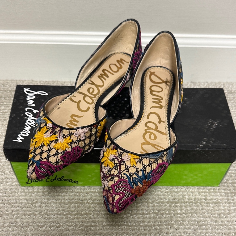 Sam Edelman Multicolor Embroidered Flats
